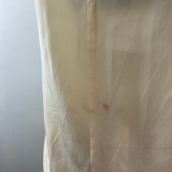 VINTAGE Cedars Beige Top Skirt Silk Floral Embroidered Button-Up Set Size 8 VTG - Picture 12 of 16